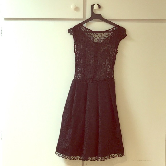 Dresses & Skirts - Black lace cocktail dress handmade with ribbon bow